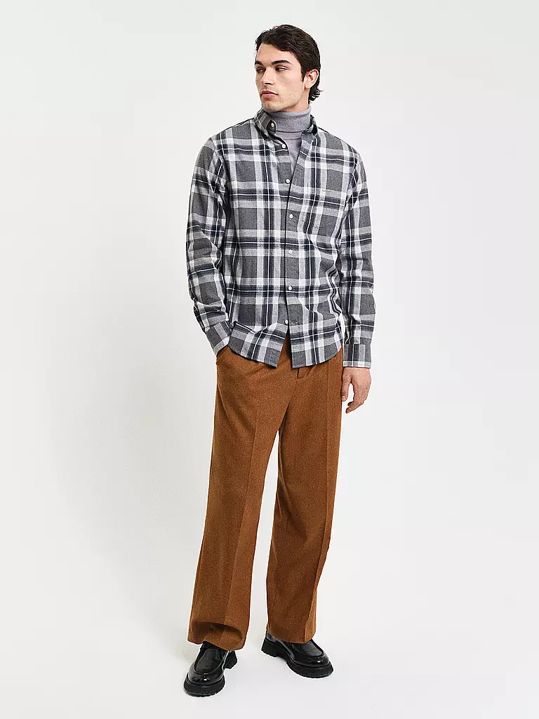 GANT | Flanellhemd Regular Fit  | Grigio