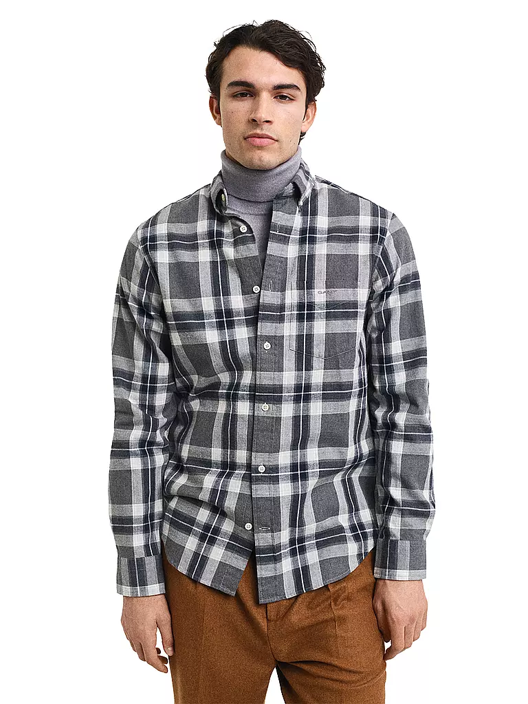 GANT | Flanellhemd Regular Fit  | Grigio