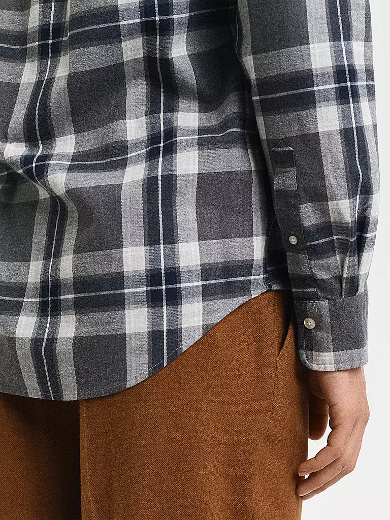 GANT | Flanellhemd Regular Fit  | Grigio