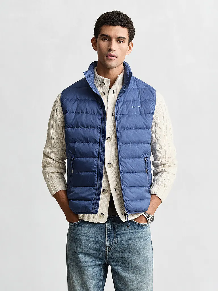 GANT | Gilet trapuntato in piuma | Blu chiaro