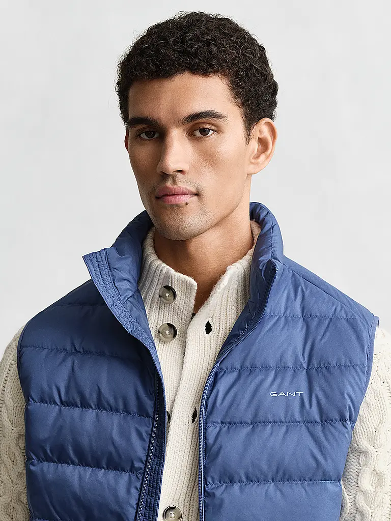 GANT | Gilet trapuntato in piuma | Blu chiaro