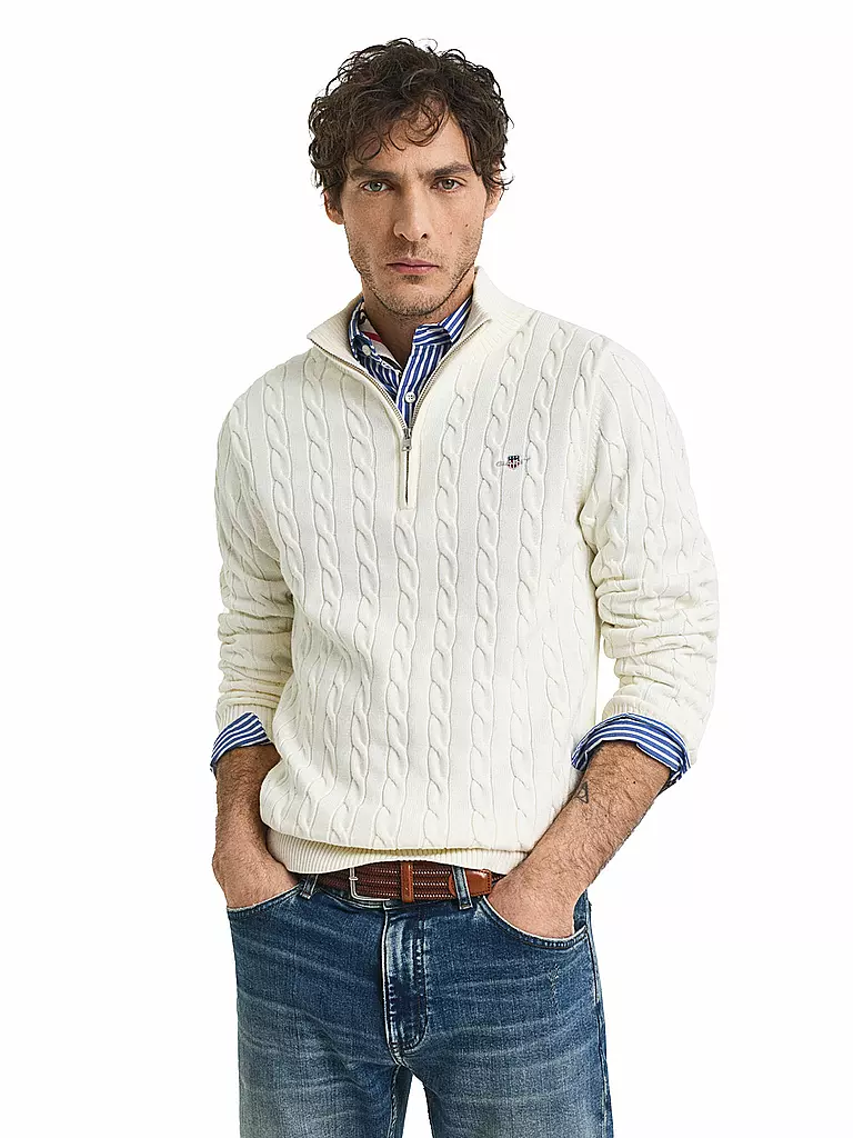 GANT | Pullover Troyer | Bianco