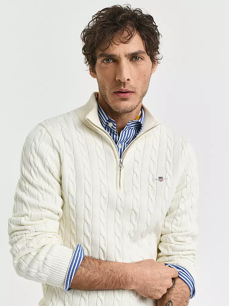 GANT | Pullover Troyer | Bianco