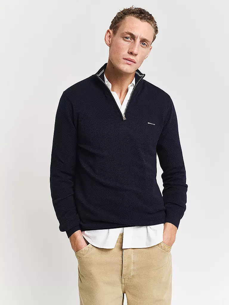 GANT | Pullover Troyer | Blu scuro