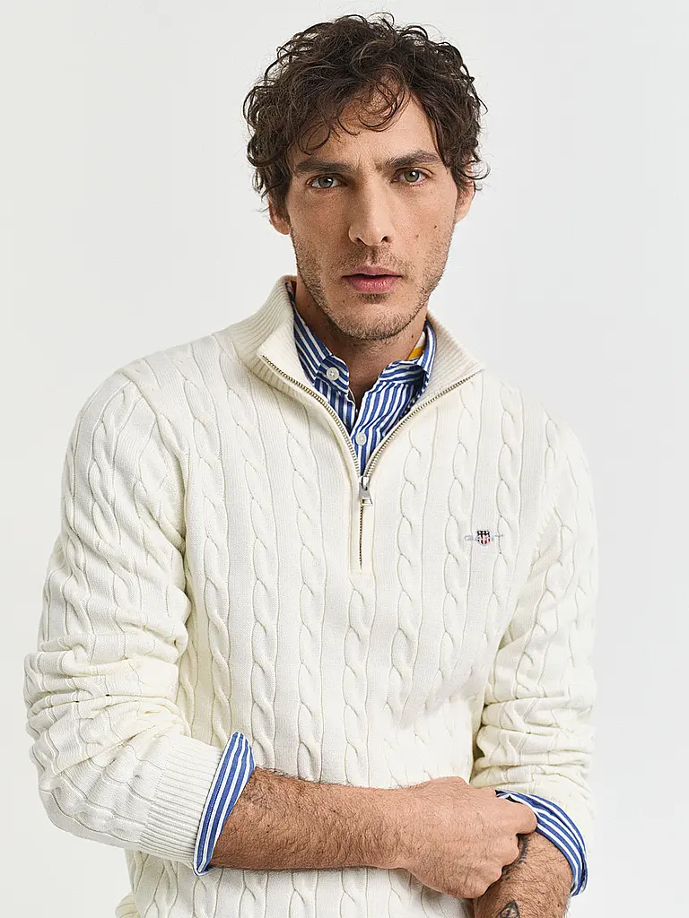 GANT | Pullover Troyer | Bianco