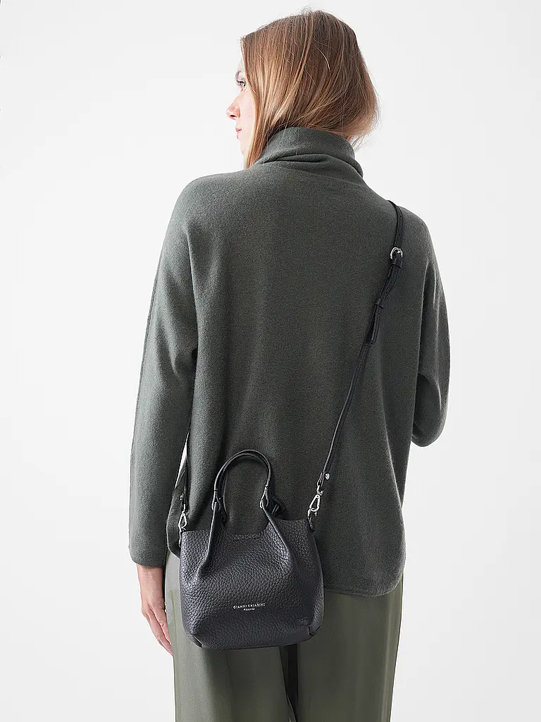 GIANNI CHIARINI | Borsa in pelle - Hobo Bag DUA Small | Nero
