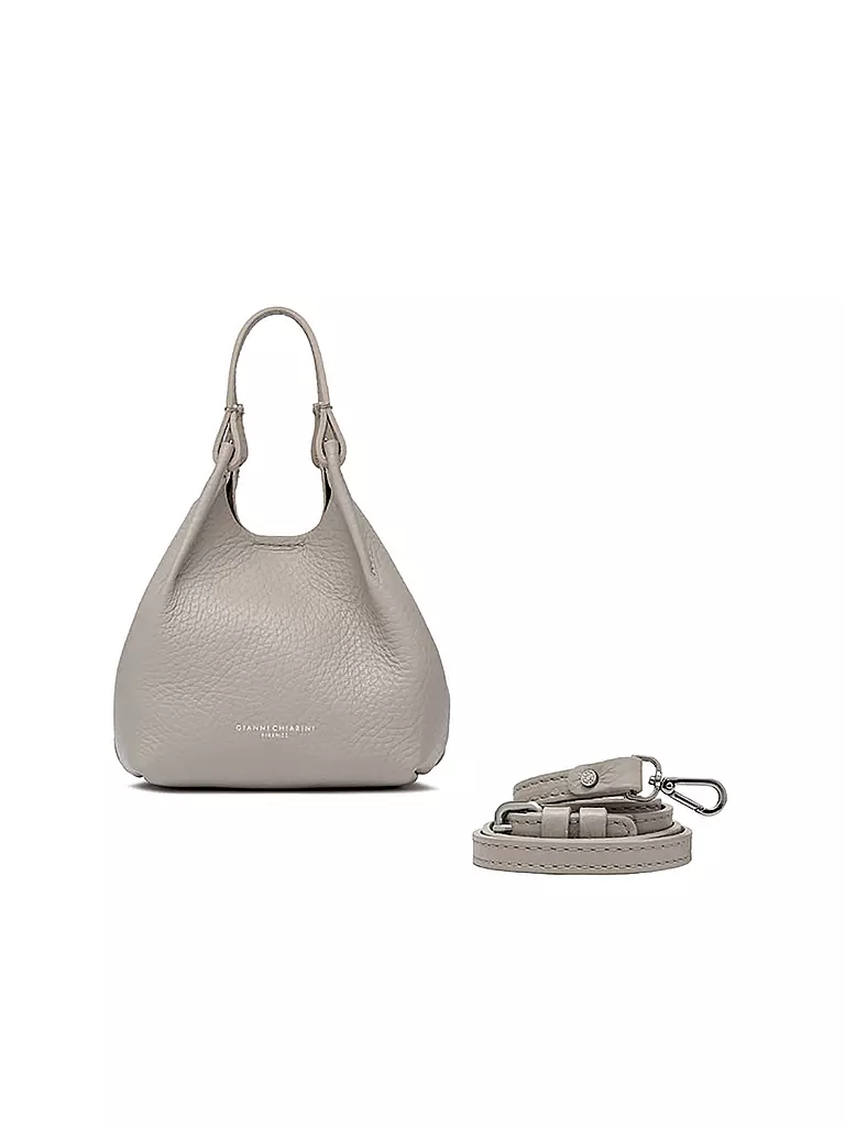 GIANNI CHIARINI | Borsa in pelle - Hobo Bag DUA Small | Grigio chiaro
