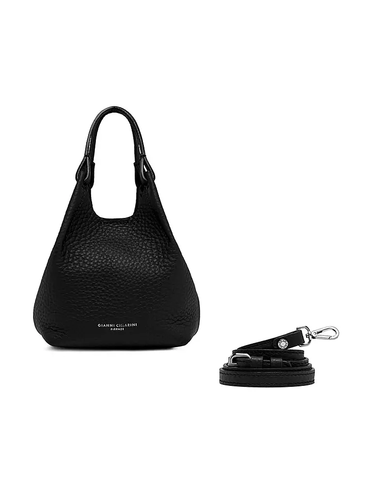 GIANNI CHIARINI | Borsa in pelle - Hobo Bag DUA Small | Nero