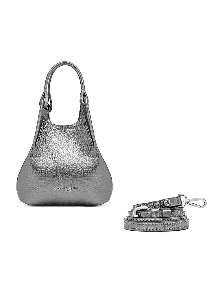 GIANNI CHIARINI | Borsa in pelle - Hobo Bag DUA Small | Argento