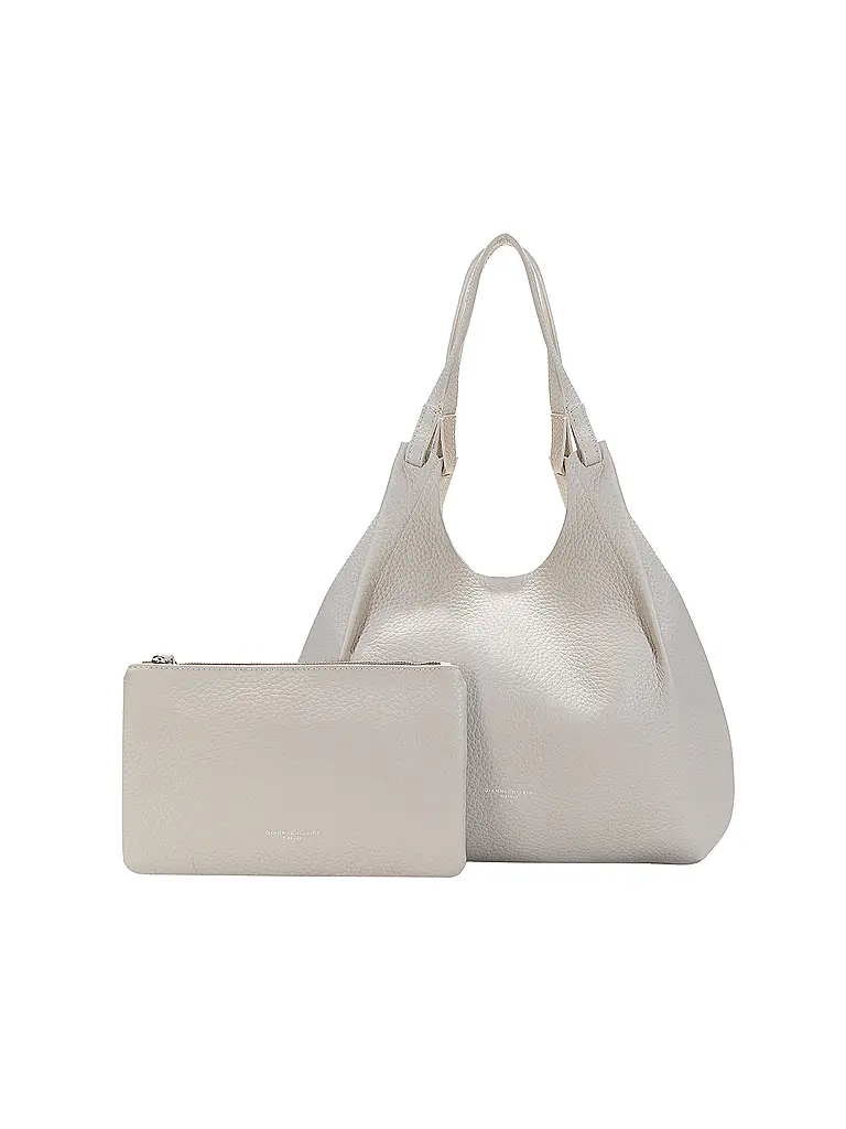 GIANNI CHIARINI | Borsa in pelle - Hobo Bag DUA | Grigio chiaro