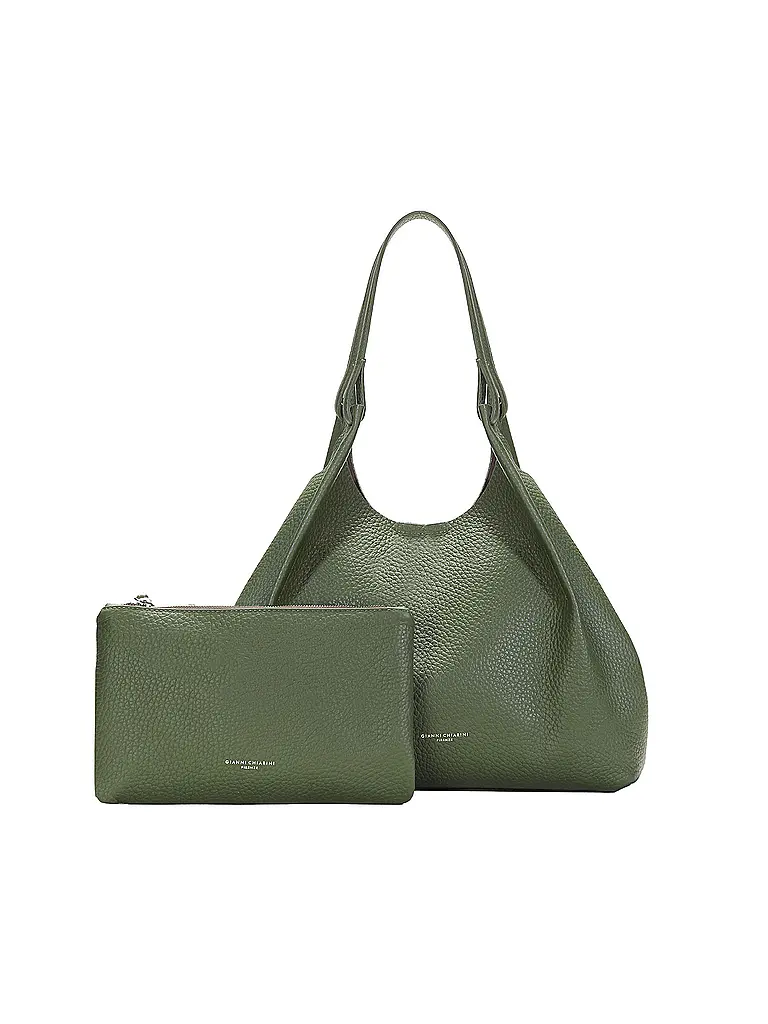 GIANNI CHIARINI | Borsa in pelle - Hobo Bag DUA | Oliva