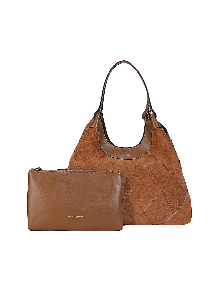 GIANNI CHIARINI | Borsa in pelle - Hobo Bag DUA | Cammello