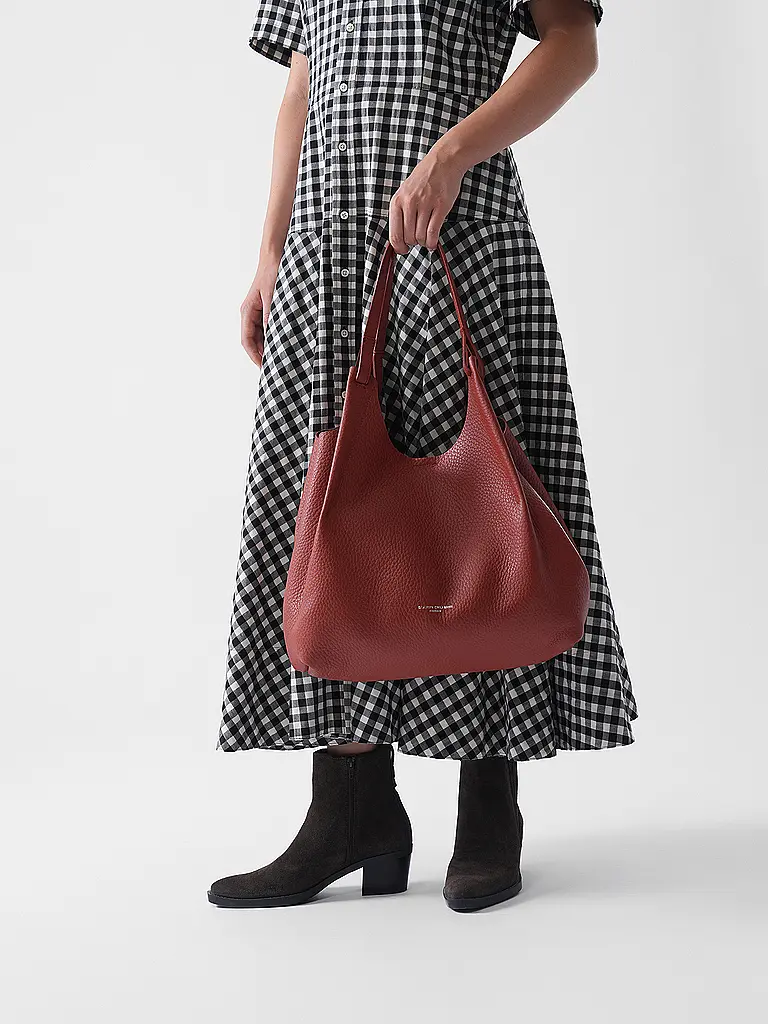 GIANNI CHIARINI | Borsa in pelle - Hobo Bag DUA | Rosso scuro