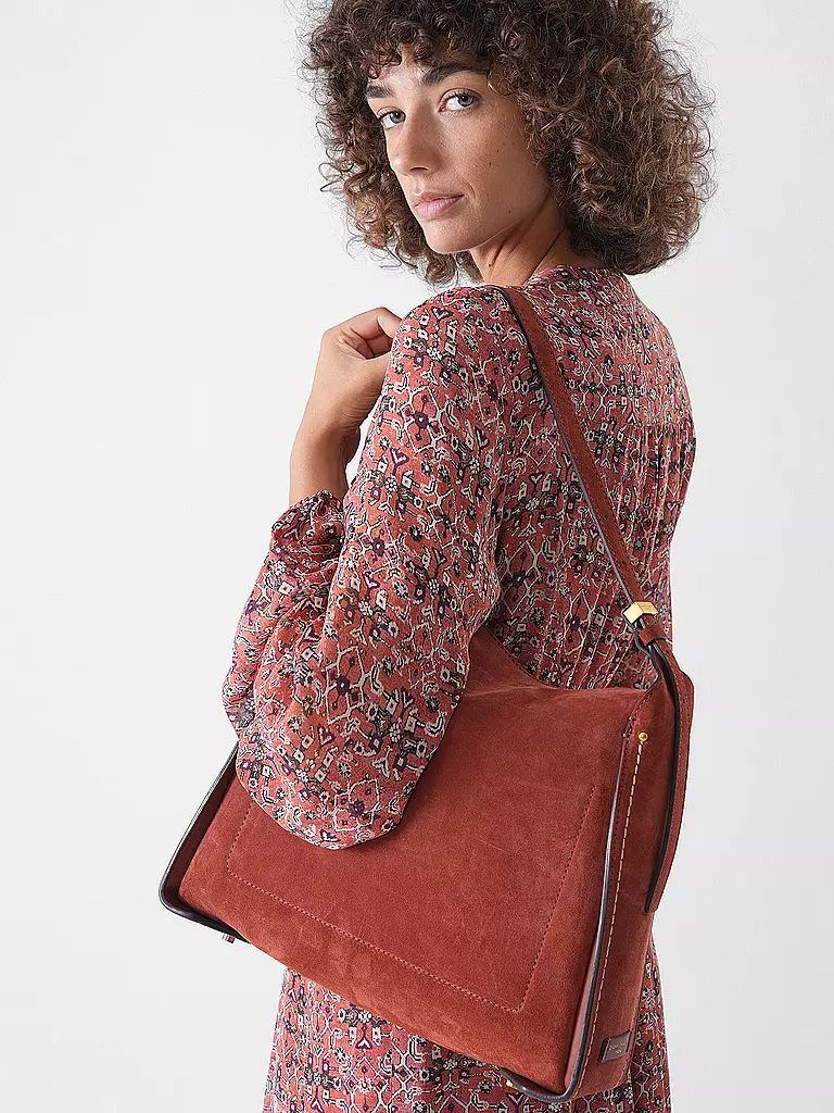 GIANNI CHIARINI | Borsa in pelle - Hobobag PENELOPE | Rosso scuro