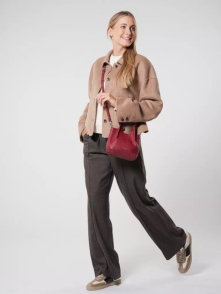 GIANNI CHIARINI | Ledertasche - Hobo Bag DUA Small | Rosso scuro
