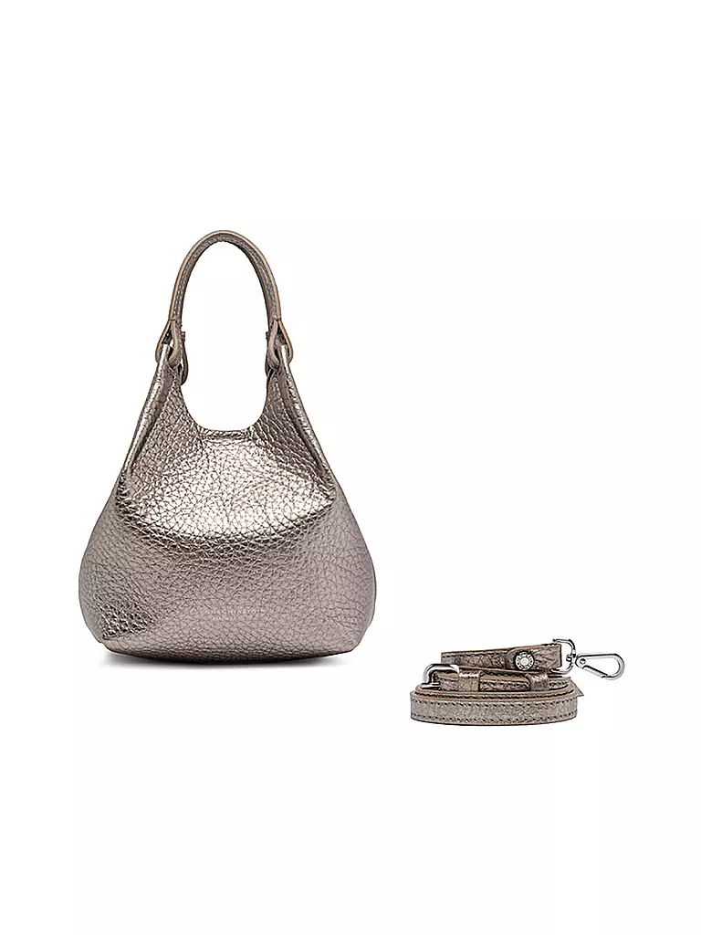 GIANNI CHIARINI | Ledertasche - Hobo Bag DUA Small | Argento