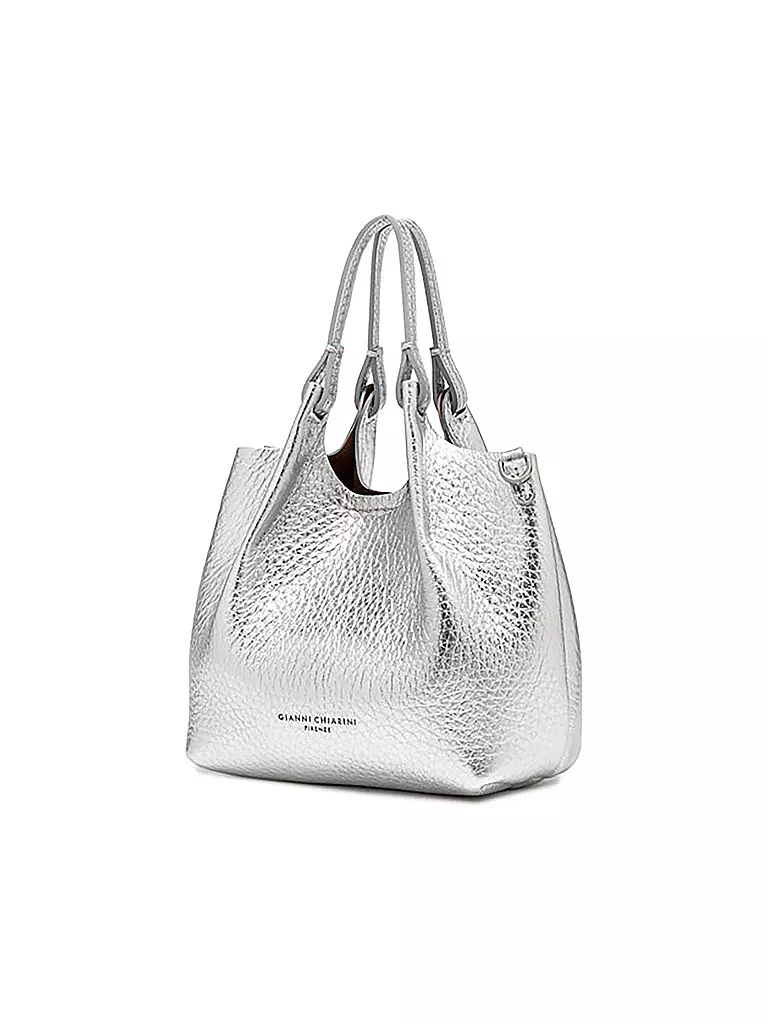 GIANNI CHIARINI | Ledertasche - Hobo Bag DUA Small | Argento