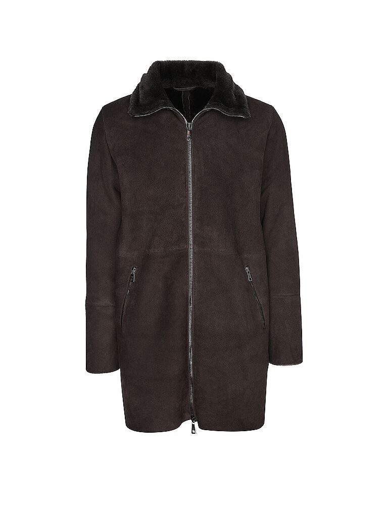 Cappotto in montone marrone 56