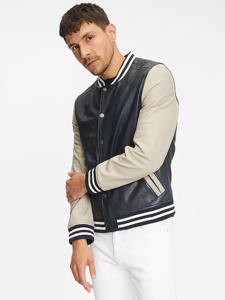 GIPSY BY MAURITIUS | Lederjacke GMBLUNO2 | Blu scuro