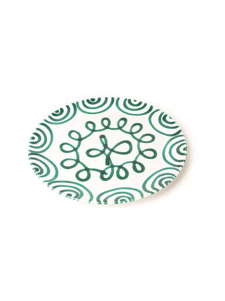 GMUNDNER KERAMIK | Piatto da portata Cup "Verde Fiammato" 25 cm | Verde
