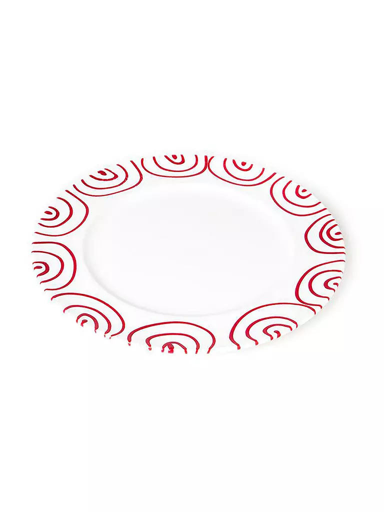 GMUNDNER KERAMIK | Piatto da portata Gourmet "Rot Geflammt" 27cm | Rosso