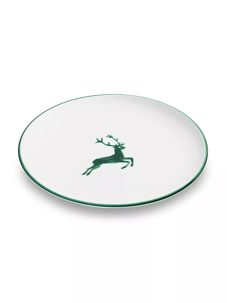 GMUNDNER KERAMIK | Piatto piano "Cervo verde" 25 cm | Verde