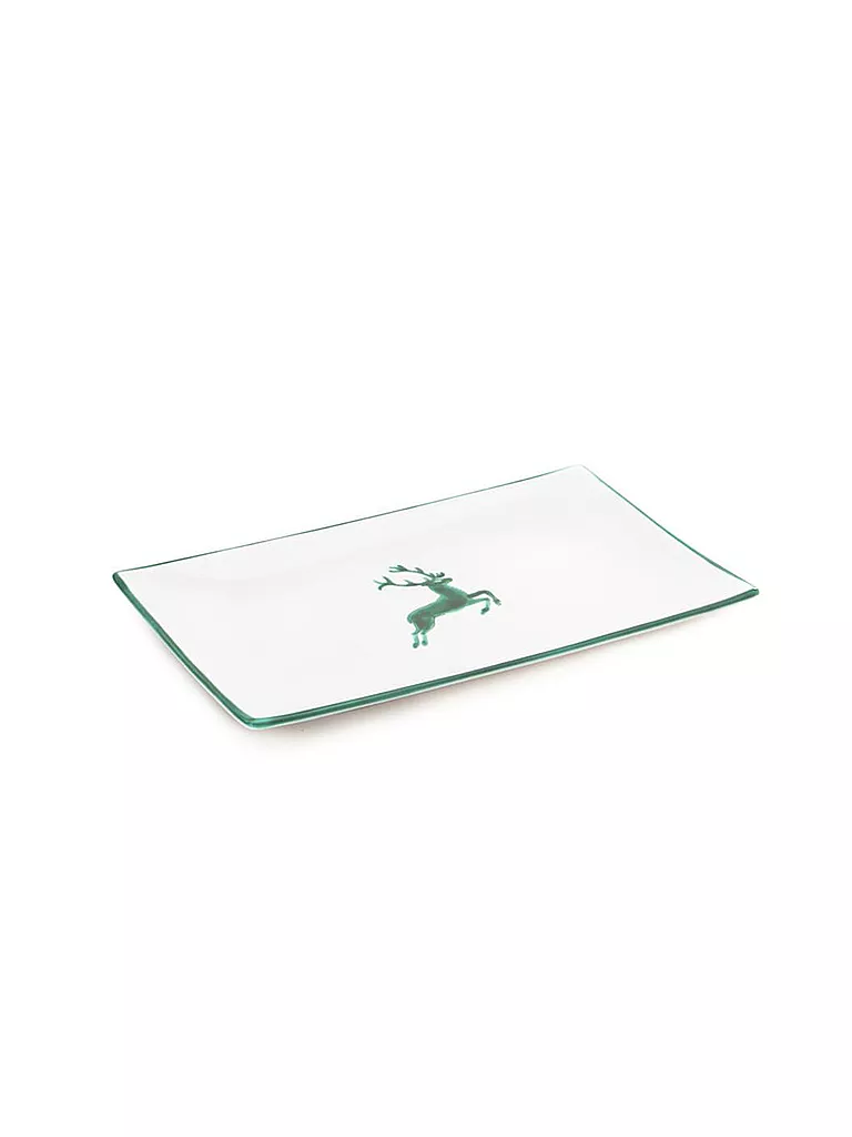 GMUNDNER KERAMIK | Piatto rettangolare "Cervo Verde" 36x15cm | Verde