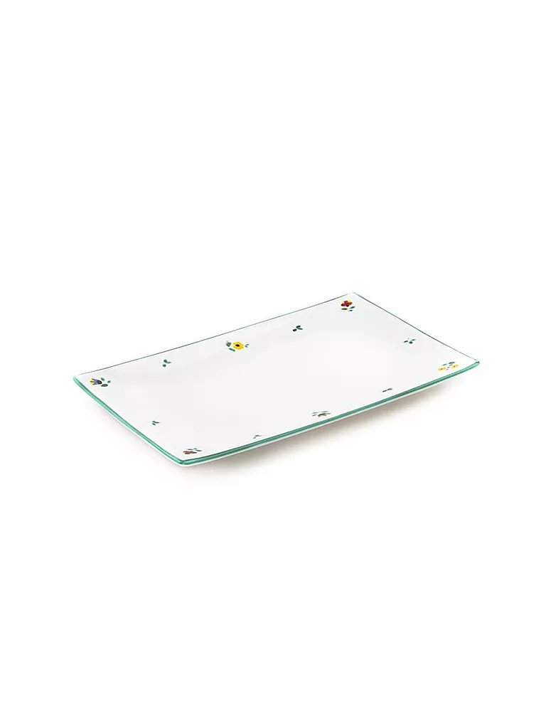 GMUNDNER KERAMIK | Piatto rettangolare "Streublumen" 36x15cm | Multicolore