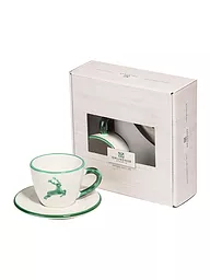 GMUNDNER KERAMIK | Tazza e piattino - Espresso for you Gourmet - Set da 2 pezzi "Cervo Verde" | Verde
