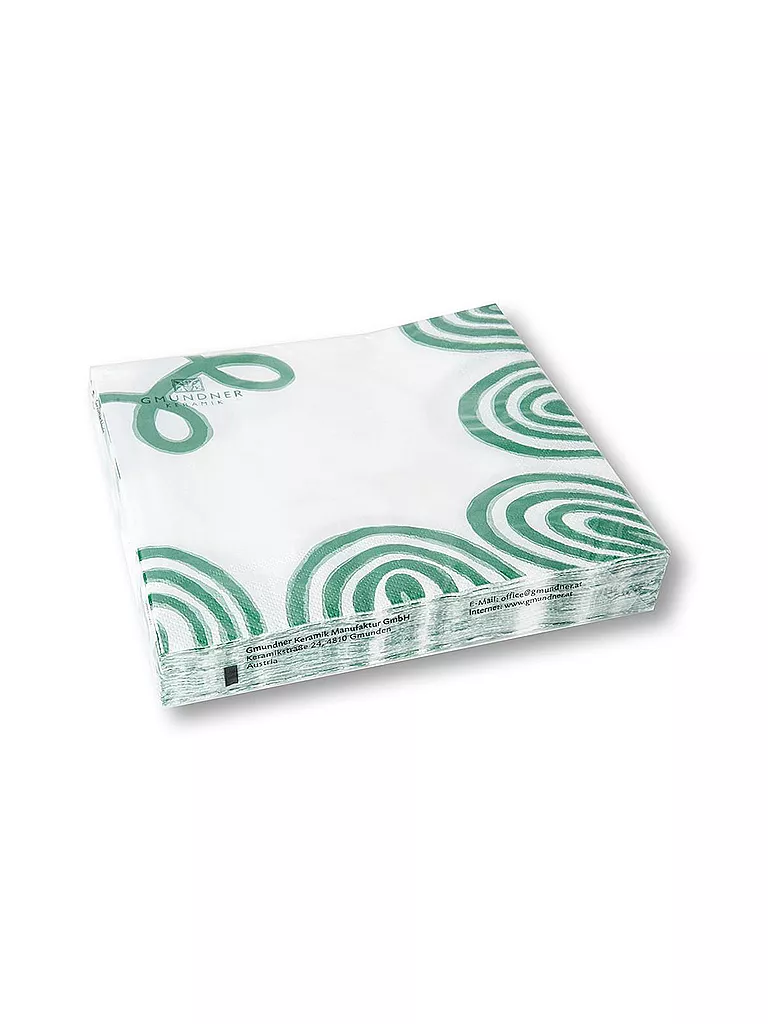 GMUNDNER KERAMIK | Tovaglioli di carta "Verde Fiammato" 33x33cm | Verde