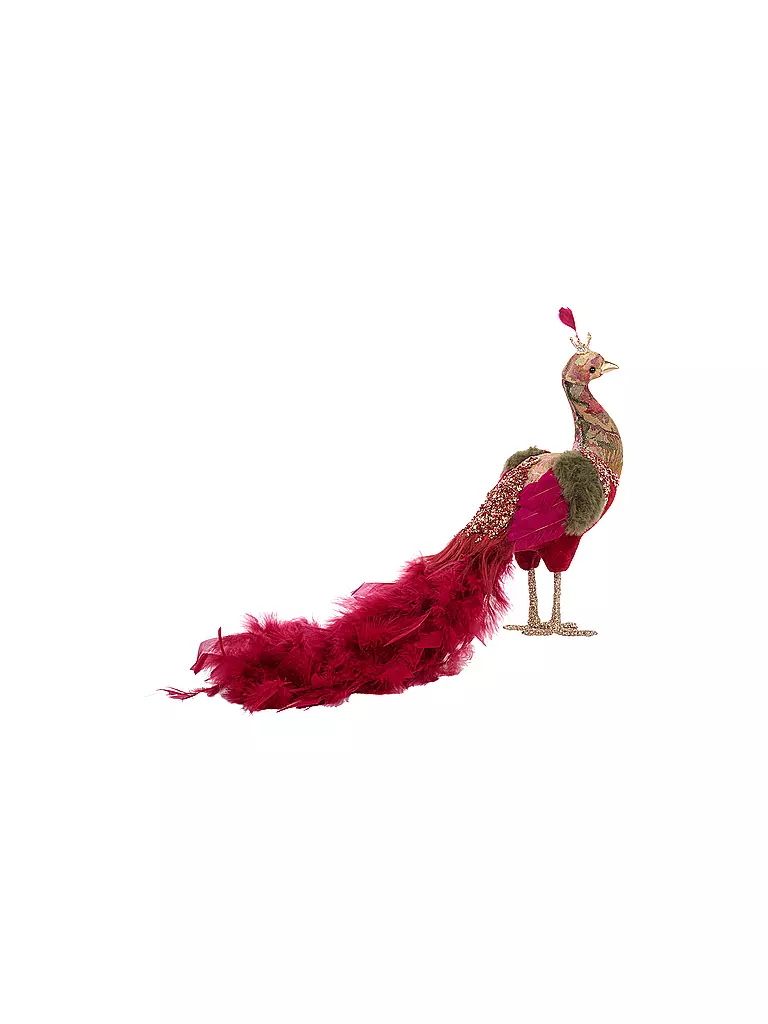 GOODWILL | Dekofigur Banquet Peacock 52cm rosso/rosa/verde | Rosso