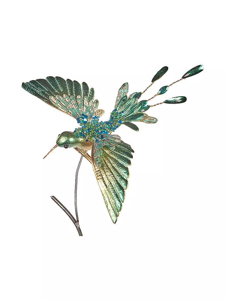 GOODWILL | Dekofigur Colibrì su clip 20cm verde/oro | Petrolio