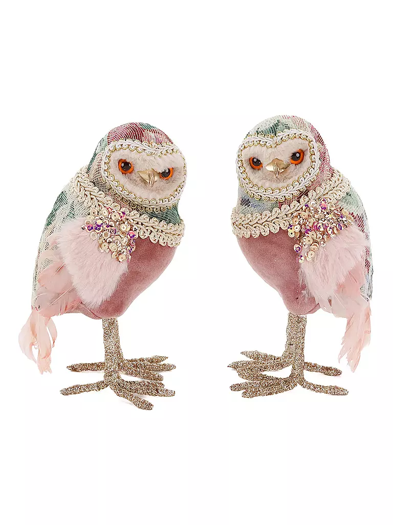 GOODWILL | Dekofigur Eulen 16cm rosa/azzurro | Rosa
