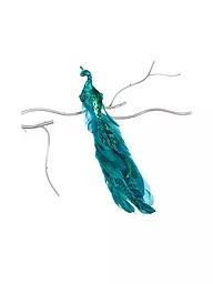 GOODWILL | Dekofigur Leaf Peacock on Clip 36cm blue/green | Petrolio