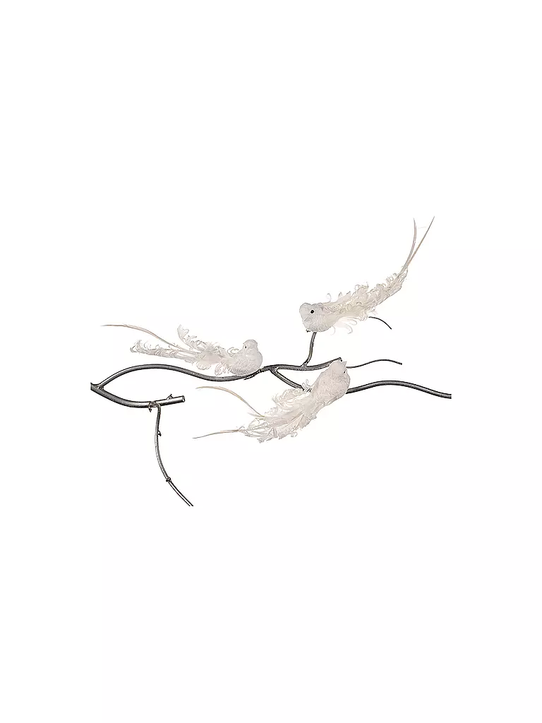 GOODWILL | Dekofigur Uccello su clip 18cm bianco | Senza colore