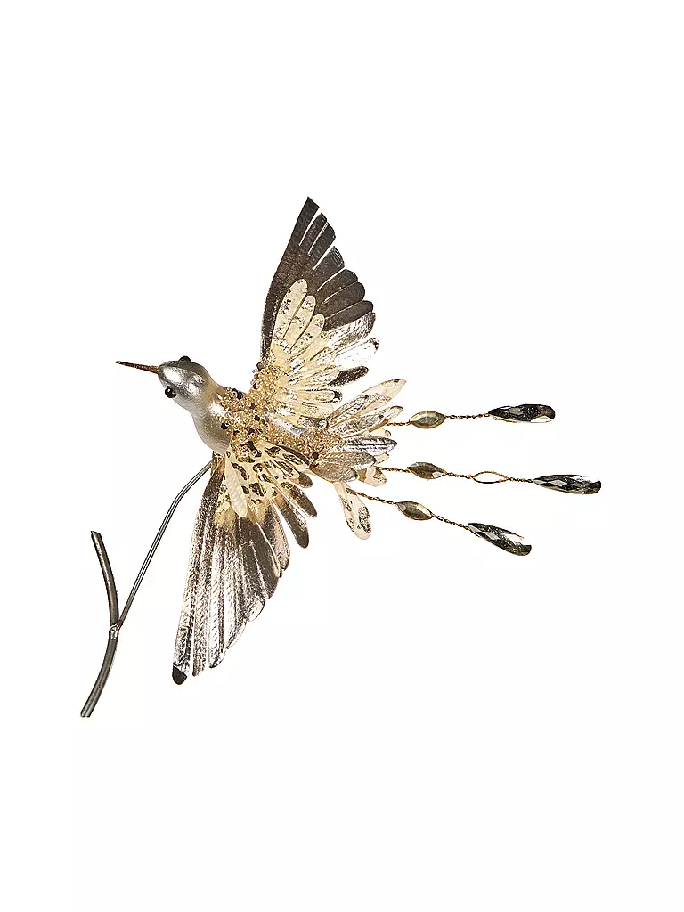 GOODWILL | Figura decorativa colibrì con clip 20cm champagne/oro | Oro