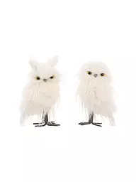 GOODWILL | Figura decorativa gufi Long Hair 21cm bianco/crema | Bianco