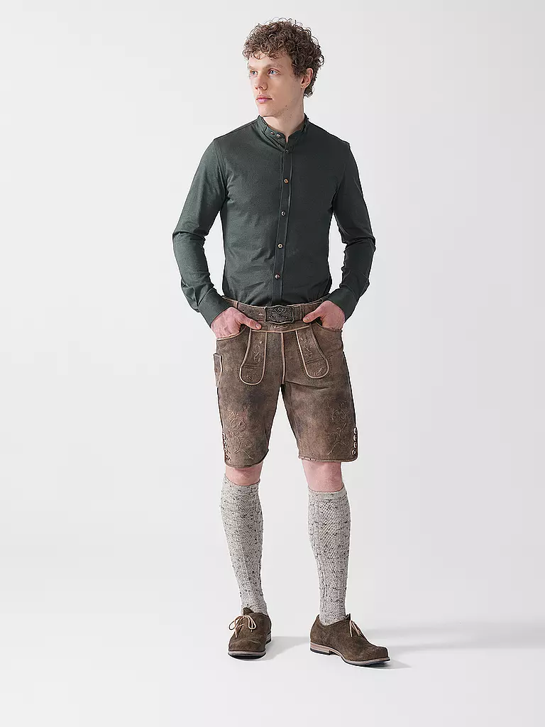 GOTTSEIDANK | Camicia tradizionale LENZ | Verde scuro