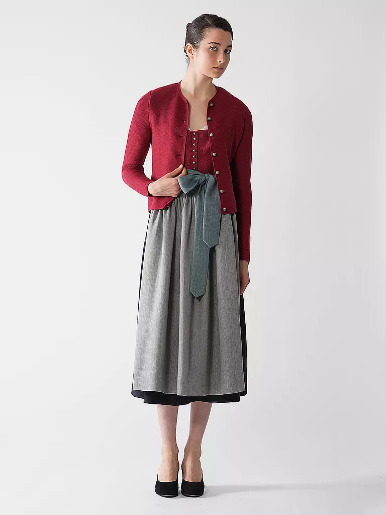 GOTTSEIDANK | Cardigan tradizionale ALOISIA | Rosso scuro