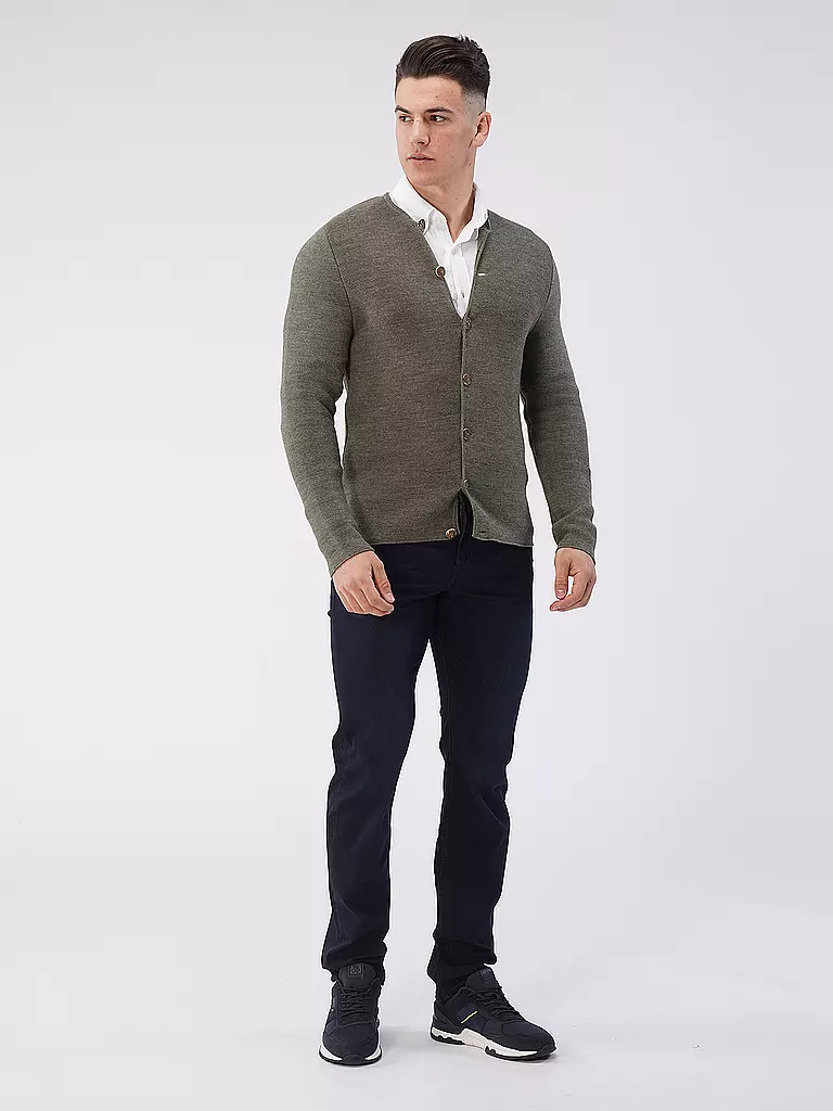 GOTTSEIDANK | Cardigan tradizionale ALOISIUS | Oliva