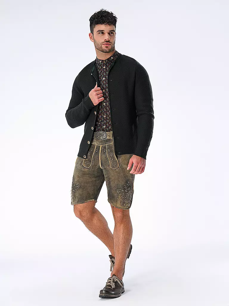 GOTTSEIDANK | Cardigan tradizionale Anselm | Verde scuro