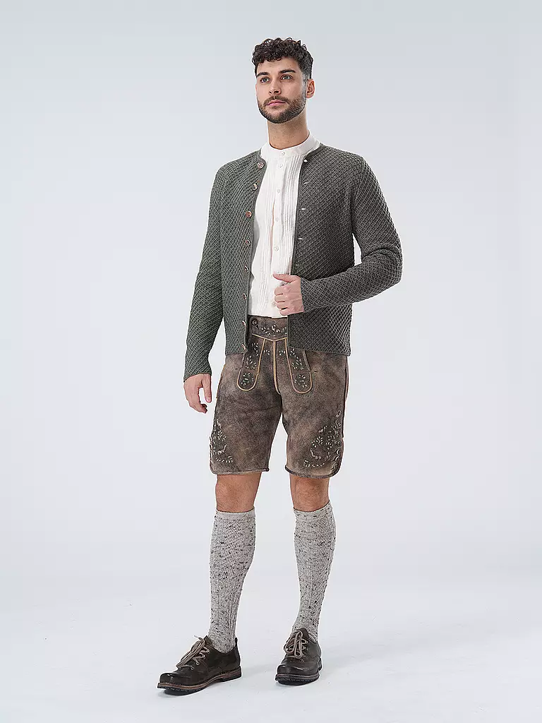 GOTTSEIDANK | Cardigan tradizionale XAVER | Oliva