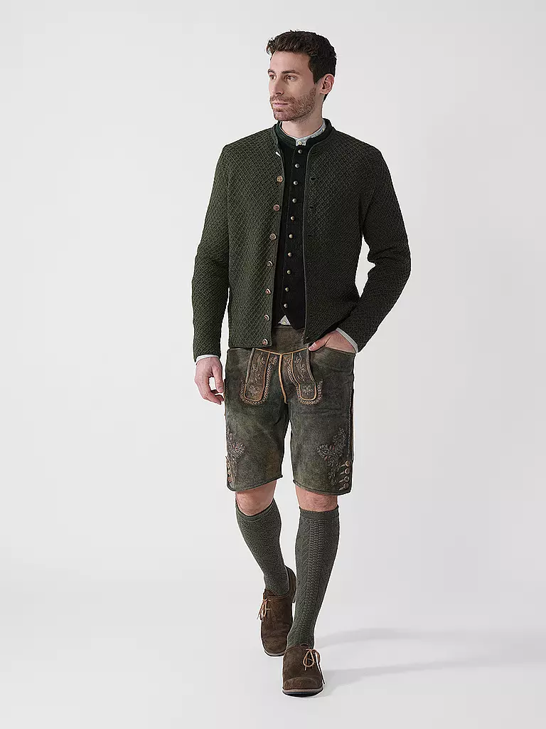 GOTTSEIDANK | Cardigan tradizionale XAVER | Verde scuro