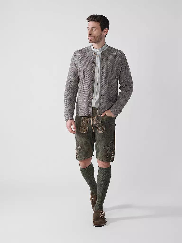 GOTTSEIDANK | Cardigan tradizionale XAVER | Grigio chiaro