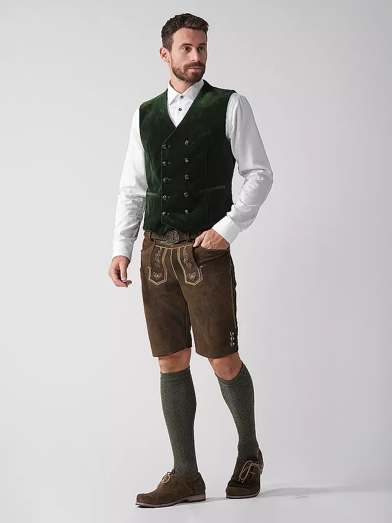 GOTTSEIDANK | Gilet tradizionale ADAM | Verde scuro
