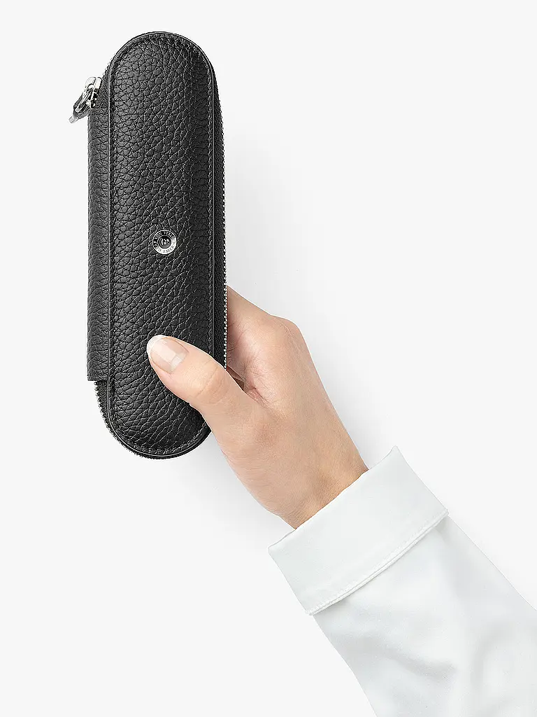 GRAF VON FABER-CASTELL | Astuccio per 2 strumenti da scrittura, Cashmere, con cerniera, Nero | 