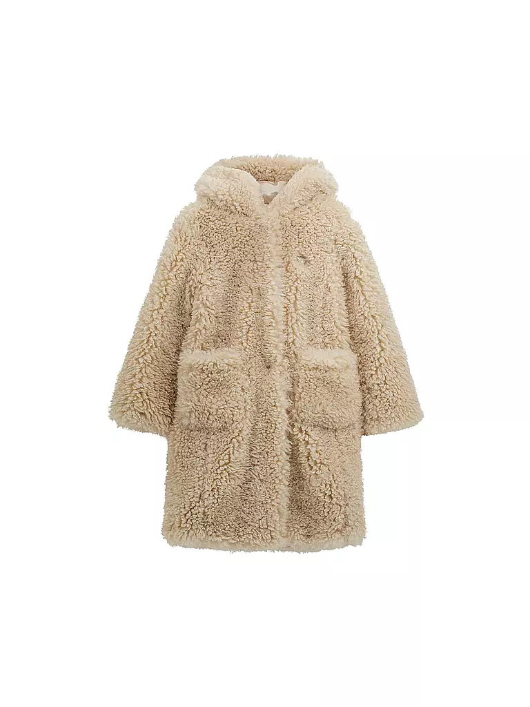 GUESS | Cappotto da bambina effetto pelliccia | Crema