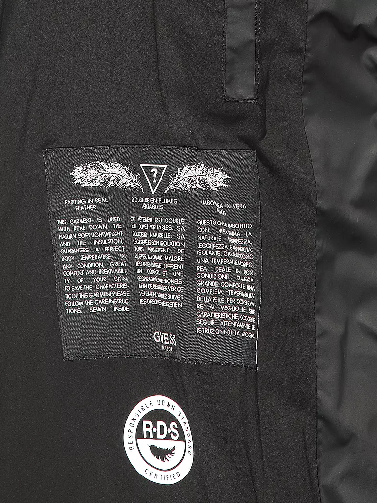 GUESS | Daunensteppmantel  | Nero