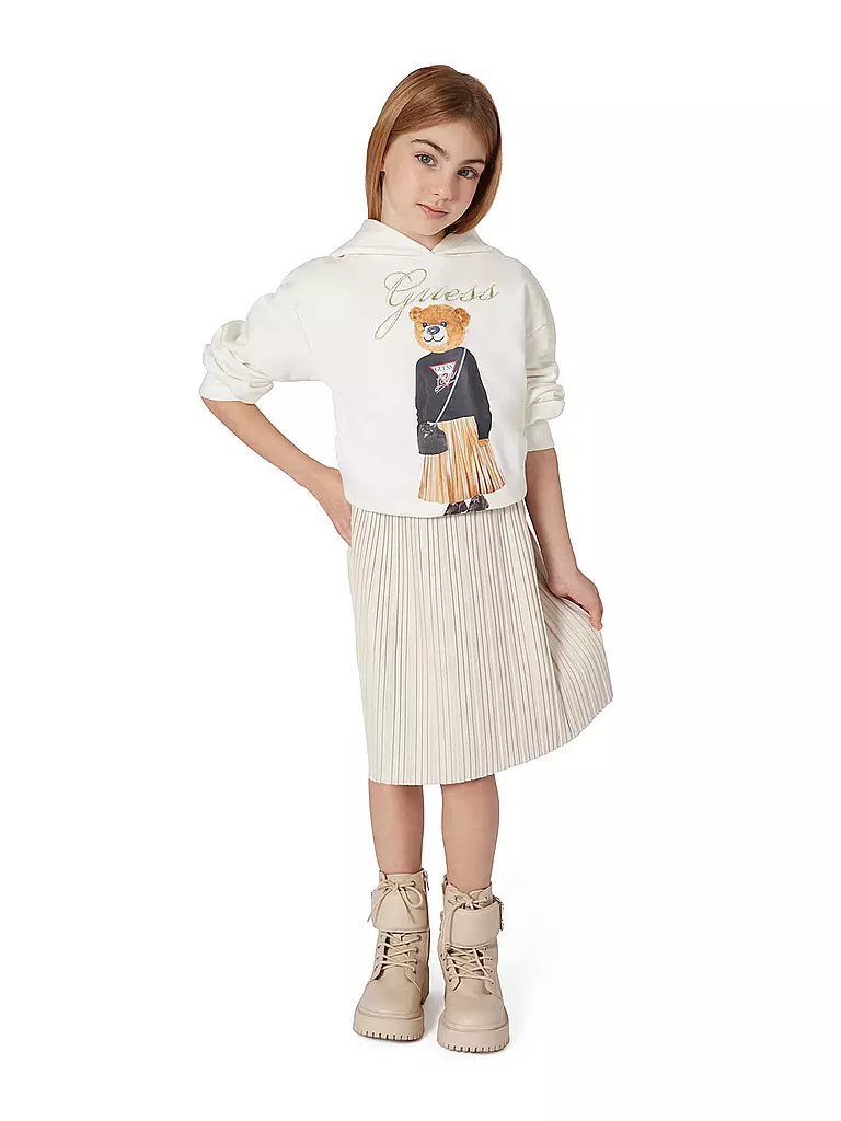 GUESS | Felpa con cappuccio da ragazza - Hoodie | Crema