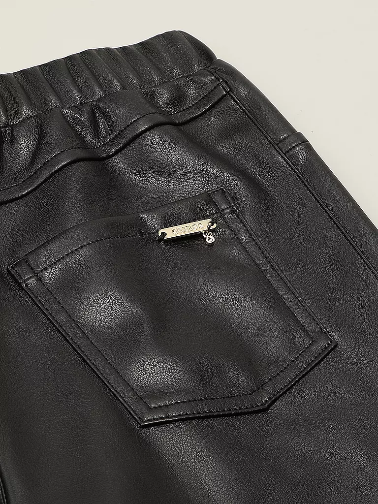 GUESS | Leggings da ragazza effetto pelle | Nero